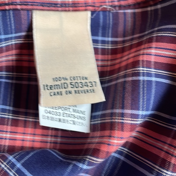 L.L.Bean Ladies Wrinkle Free button up blouse. Cotton. S/Pet. Nice! - Picture 7 of 8